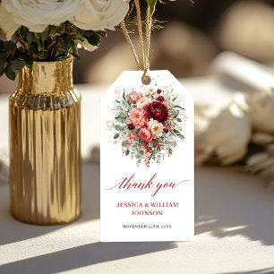 Moderne étiquette de mariage d'automne florale or 