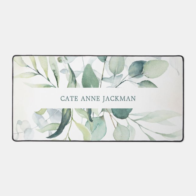 Moderne Eucalyptus Vert Élégant Rustique (Recto)