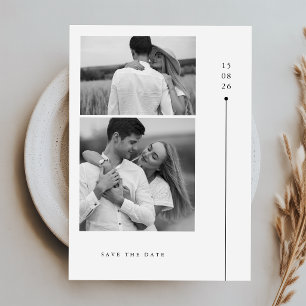 Moderne Faire-Part de Mariage Minimaliste Deux Pho