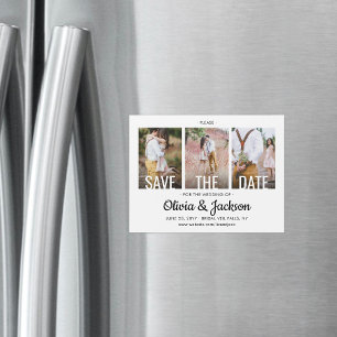 Moderne Faire-Part de Mariage Simple avec Trois Ph