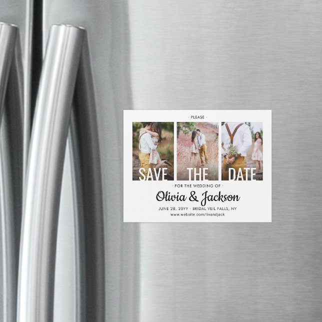 Moderne Faire-Part de Mariage Simple avec Trois Ph (Créateur téléchargé)