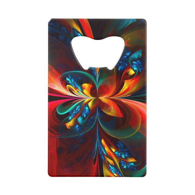 Moderne Floral Abstrait Art Orange Bleu Motif #14 (Devant)