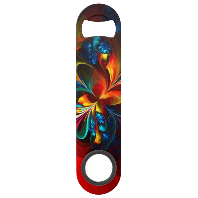 Moderne Floral Abstrait Art Orange Bleu Motif #14 (Devant)