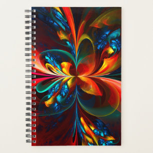 Moderne Floral Abstrait Art Orange Bleu Motif #14