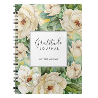 Moderne Floral Magnolia Gratitude Nom du Journal