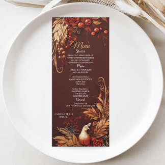 Moderne Floral Turquie Élégant Menu Mariage