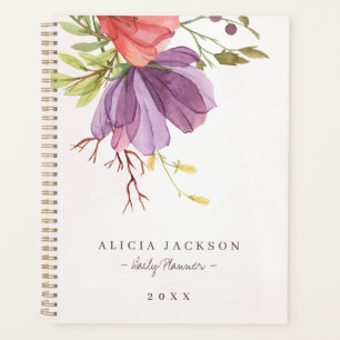 Moderne floral violet aquarelle feminine affaires