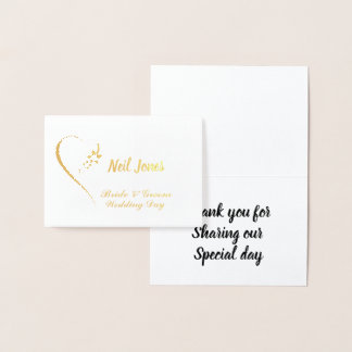 Moderne Foil Personnalisable Mariage Cartes de pla