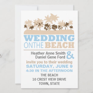 Moderne Fun Beach Mariage Thème Invitations