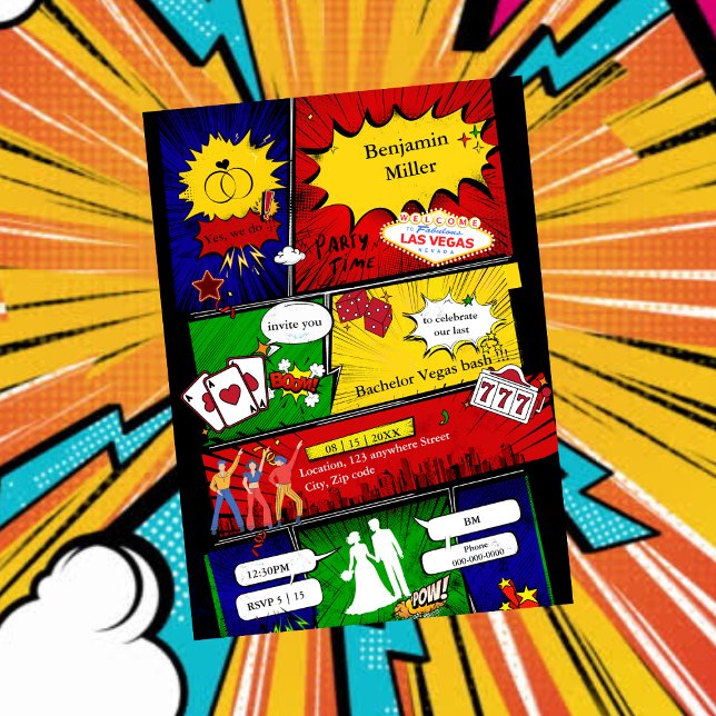 moderne fun retro bachelor vegas bande dessinée hi (Créateur téléchargé)