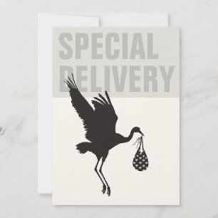Moderne Funny Stork Neutral Baby shower Invitation