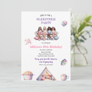 MODERNE GIRLY PAJAMAS INVITATION PARTI