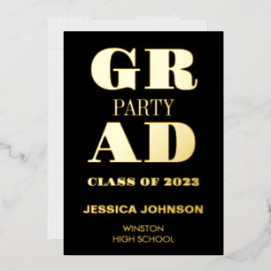 MODERNE GRAD PARTY FOIL INVITATION