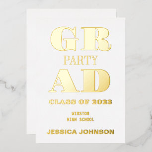 MODERNE GRAD PARTY FOIL INVITATION