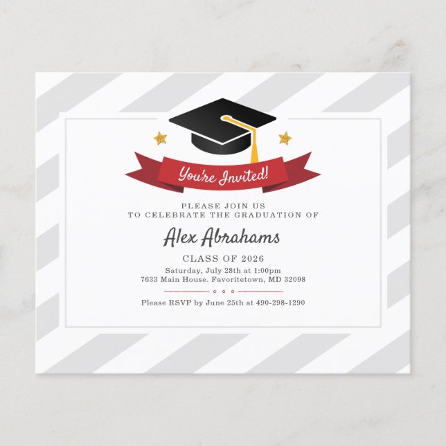 Moderne Graduation Party Grad 2025 Invitation (Devant)
