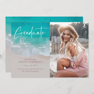 Moderne graduation photo plage de l'océan script m