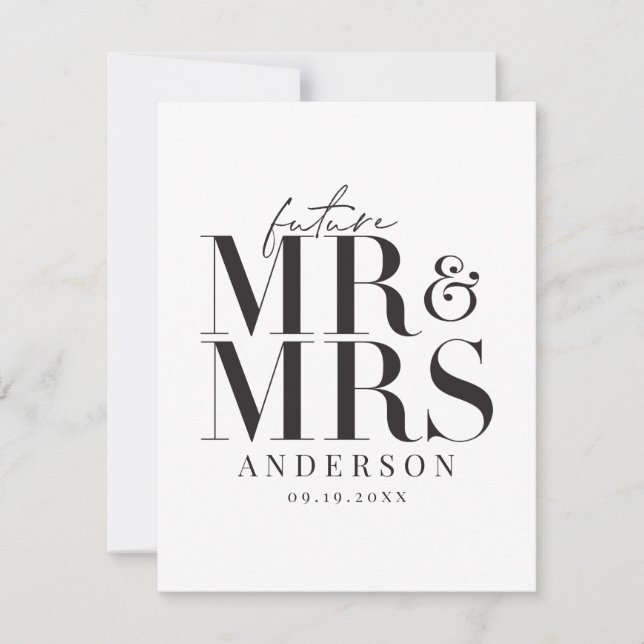 Moderne, graphique, faire-part de mariage de typog (Devant)