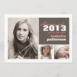 Moderne & Gras 3 Faire-part de diplôme photo