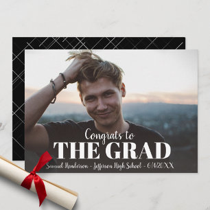 Moderne Gras Grad Photo Invitation de la fête de g