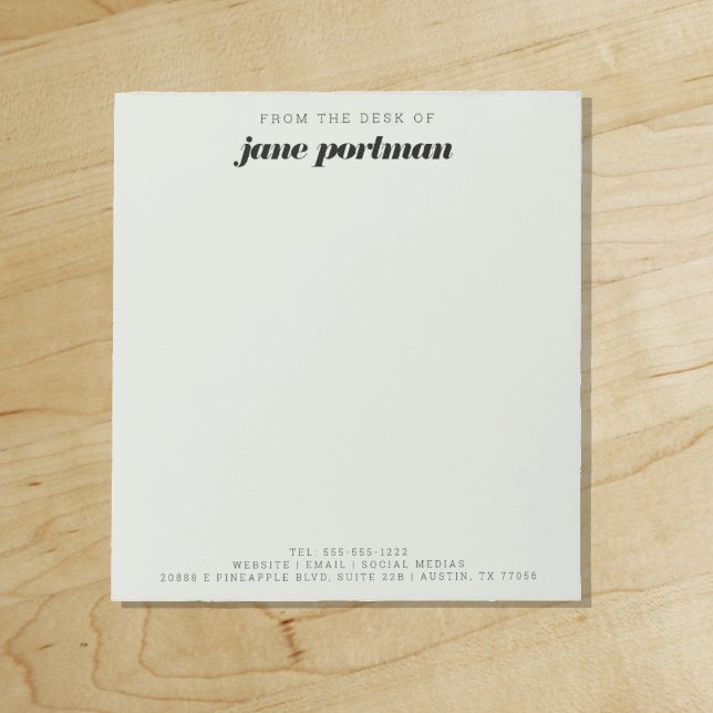 Moderne Gras Sage Vert du bureau du Bloc-notes ("Everyday is abundantly beautiful." 
Sincerely Best Wishes from Lucky Design World)