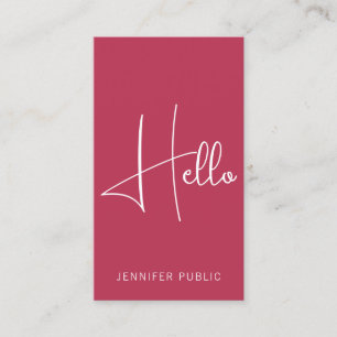 Moderne Hello Carte de visite Professionnel Vertic