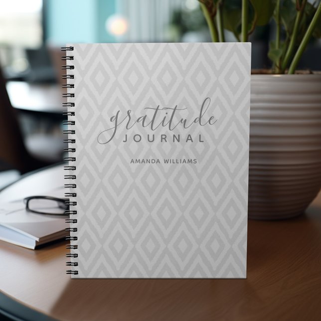 Moderne Ikat Motif Gratitude Journal CHOISIR COULE (Personalized notebook - gratitude journal)