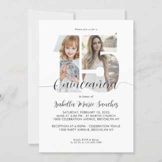Moderne Invitation Anniversaire 15 Ans Simple Scri