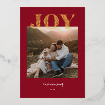 Moderne Joy Elegant Foil Carte photo de vacances