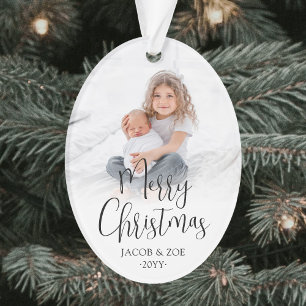 Moderne Joyeux Noël Écriture Manuscrit 2 Photos Ov