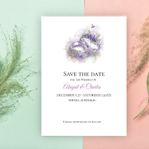Moderne lilac enregistrer la carte d'invitation de