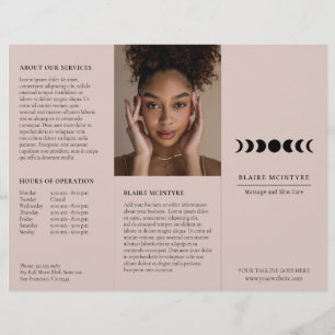 Moderne Lune Mauve Phases Élégante Brochure Tri-fo