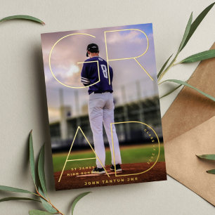 Moderne lycée GRAD photo Gold Faire-part