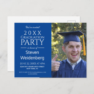 MODERNE MALE BLUE 2025 GRADUATION INVITATION PARTI