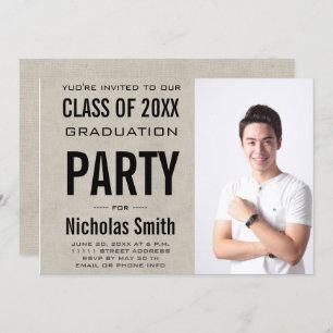 MODERNE MALE GRAD GRAY GRAY INVITATION FÊTE