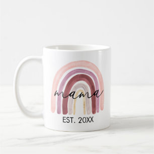 Moderne Mama Script Boho Rainbow Mug