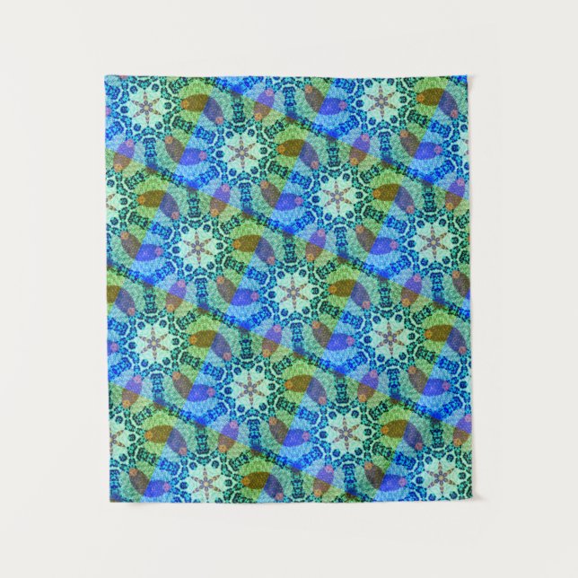 MODERNE Mandala COULEUR VERT ROSE TAPISSERIE (Devant)