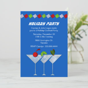 Moderne Martinis Holiday Cocktail Party Invitation