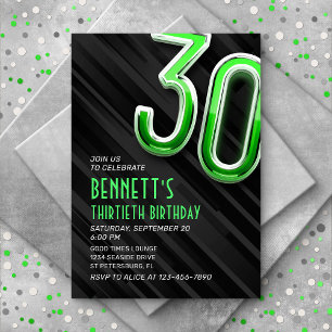 Moderne Mens 30e anniversaire Invitation