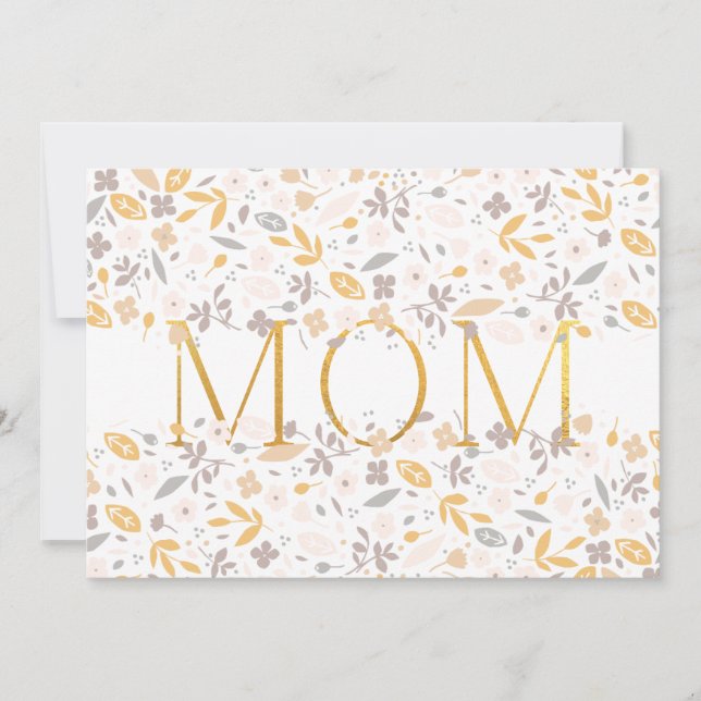 Moderne Mères jour Gold Foil MOM Floral Confetti (Devant)