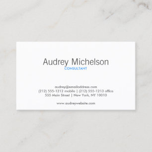 MODERNE MINIMALISME Carte de visite gris/BLEU