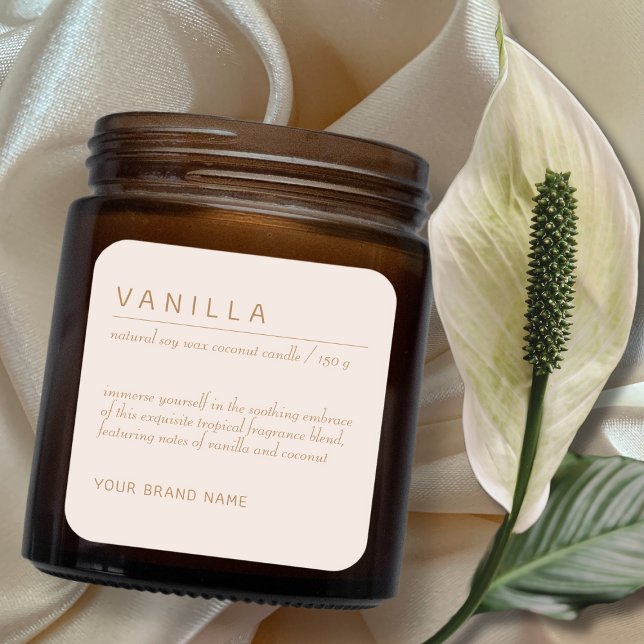 Moderne minimaliste bougie cosmétique étiquette pr (Créateur téléchargé)