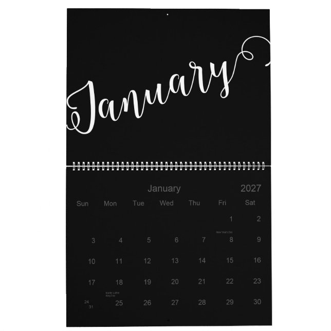 Moderne, Minimaliste, Calendrier 2025 (Jan 2027)