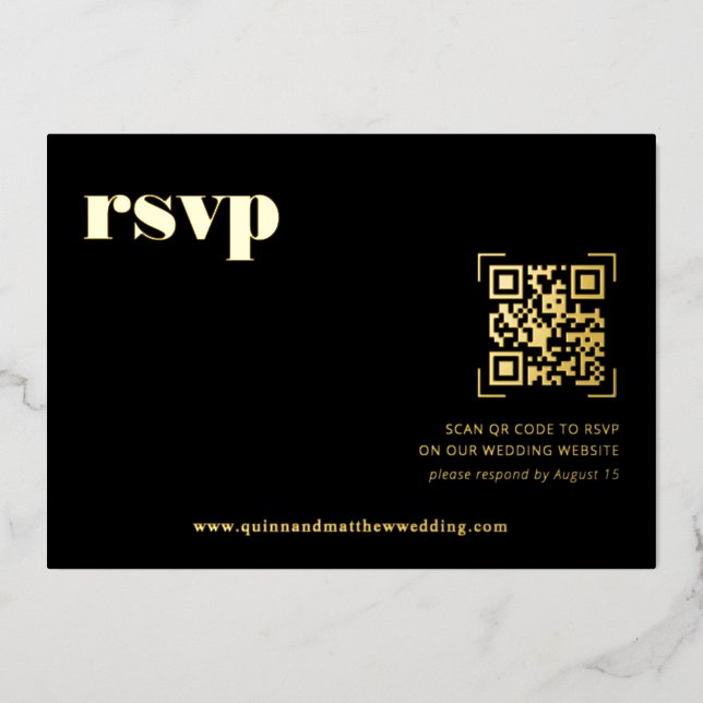 Moderne Minimaliste | Carte de réponse de mariage  (Recto)