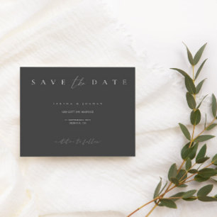 Moderne minimaliste Dusty Grey Enregistrer la date
