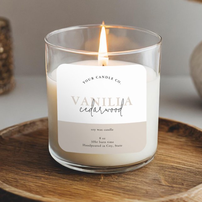 Moderne minimaliste Étiquette de bougie (Créateur téléchargé)