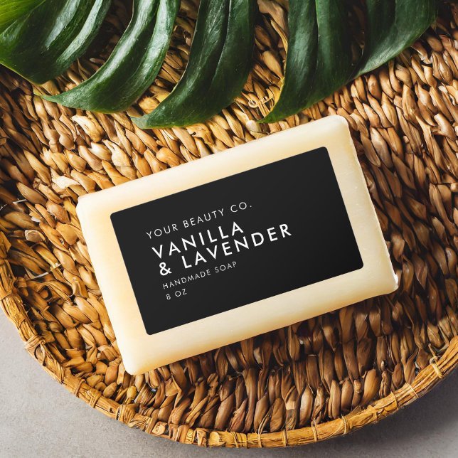 Moderne minimaliste Étiquette de savon noir (Créateur téléchargé)
