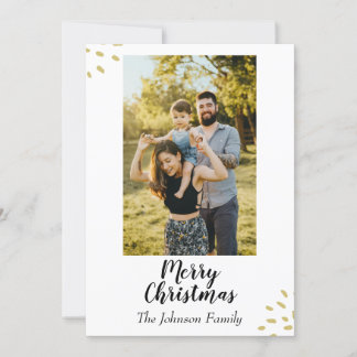 Moderne minimaliste Golden Holiday Carte photo
