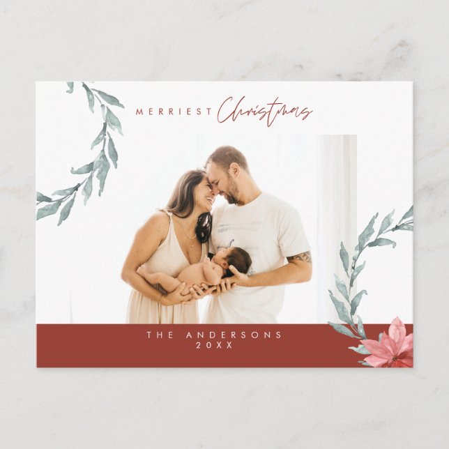 Moderne Minimaliste, Joyeux Noël Famille  Carte (Devant)