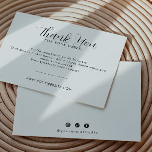 Moderne minimaliste Merci plat Carte de visite