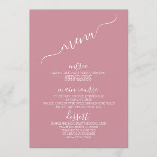 Moderne minimaliste Pastel Mariage Table Carte Men
